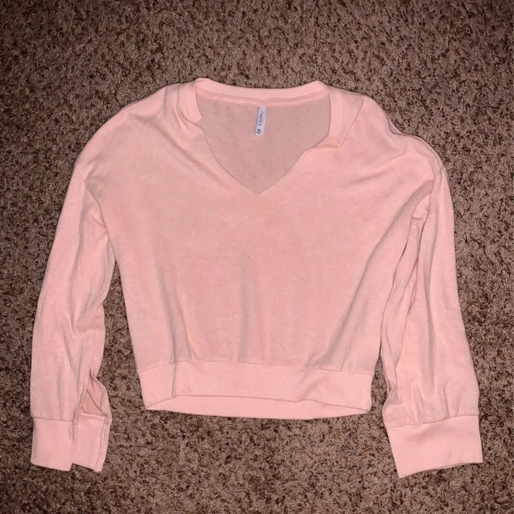Long sleeve cotton crop top
